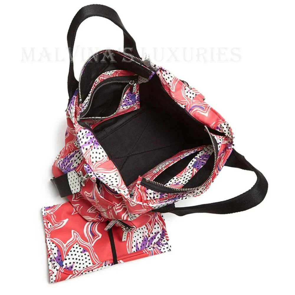 MARC JACOBS DIAPER BAG RED SPOTTED LILY PRINTED BIKER BABYBAG